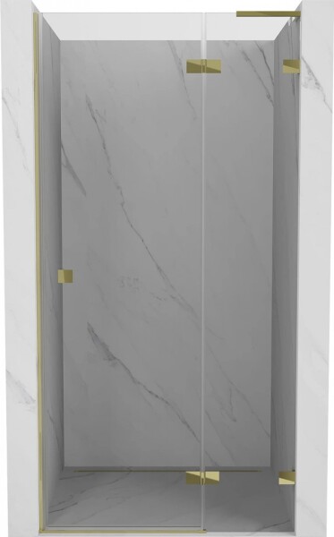 MEXEN/S - Lunar L sprchové dvere krídlové pravé 120, transparent, zlatá 834L-120-000-50-00-P