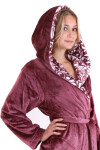 Dámsky župan Flora s kapucňou 4856 4853 krátky bordový - Vestis M