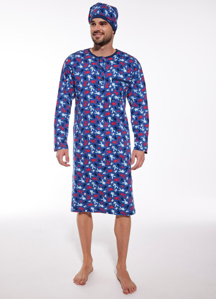 Košeľa Cornette 110/24 Playboy long/r S-2XL pánska tmavě modrá XL