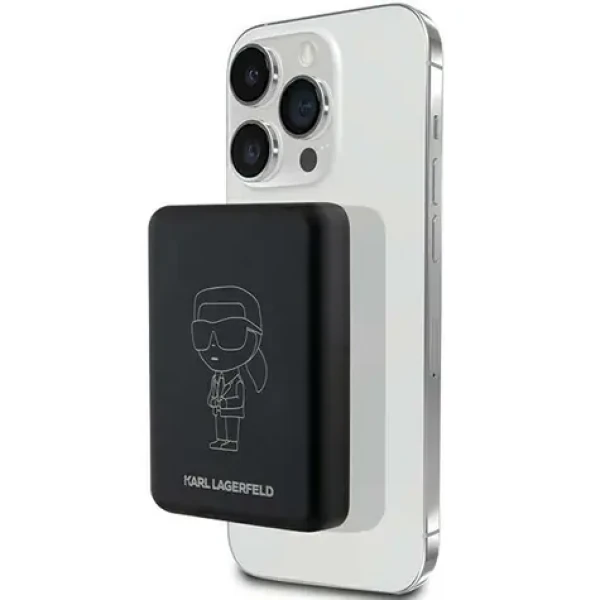 Karl Lagerfeld Ikonik NFT MagSafe čierna / Powerbanka / 5000 mAh / Bezdrôtové nabíjanie (KLPBM5KIOTTGK)