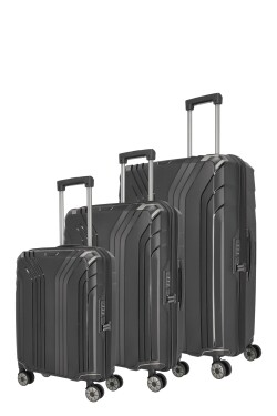 Sada cestovných kufrov Travelite Elvaa 4w S,M,L Black