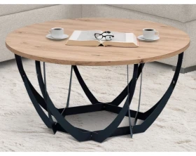 Okrúhly konferenčný stolík Mella, 80 cm, dub artisan%