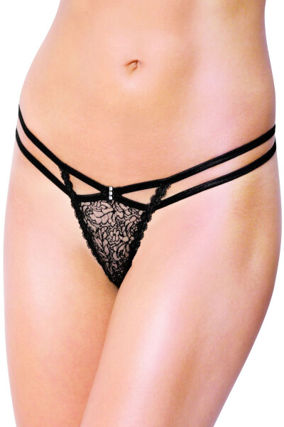 Dámske tangá 2450 black - SOFTLINE COLLECTION černá M/L