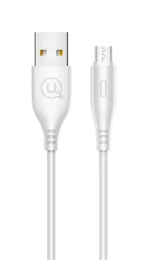 USAMS SJ268 Round microUSB Dátový Kábel biela (6958444962030)