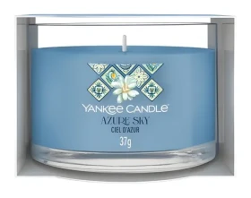 Yankee Candle Votívna sviečka Azure Sky / Svieža a čistá vôňa / 8-10 hod horenia / modrá