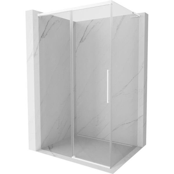 MEXEN/S - Rox L sprchový kút posuvný 100 x 85, transparent, biela 8C2L-100-085-20-00