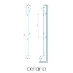 CERANO - Elektrický sušiak uterákov Ramus, s displejom - 160W - čierna štruktúrovaná matná - 1400x30 mm CER-683554