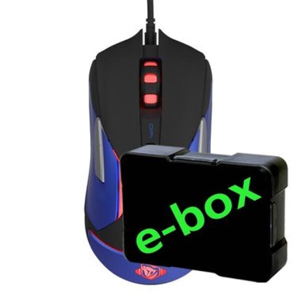 E-Blue Auroza Gaming V2 e-box čierna / herná optická myš / 6 tlačidiel / 1 koliesko / drôtová (USB) / 5000DPI (MMEBE68UGB00)