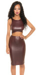 Sexi top KouCla Wetlook Crop top so zipsom BORDEAUX