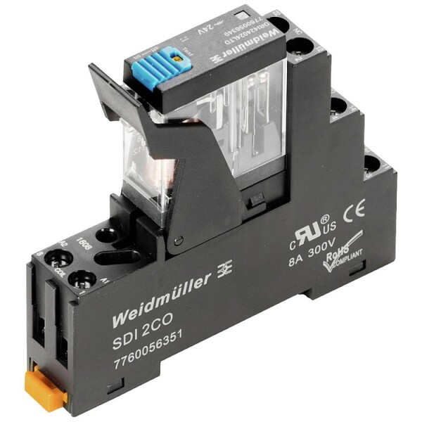 Weidmüller DRIKIT 24VDC 1CO LD/PB reléový modul, 24 V/DC, 10 A, 1 prepínací, 10 ks; 2476750000