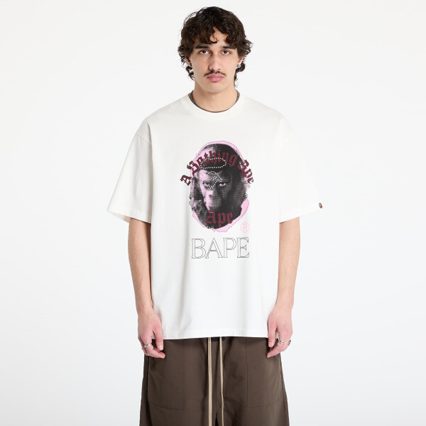 Tričko A BATHING APE Garment Dye Rhinestone Ape Head Relaxed Fit Tee UNISEX Ivory M