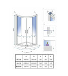 REA - Sprchová zástena LOOK čierna 80x80 REA-K7902
