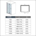 H K - Sprchové dvere MELODY BLACK B8 100 zalamovacie 99-102 x 195 cm SE- MELODYBLACKB8100SET