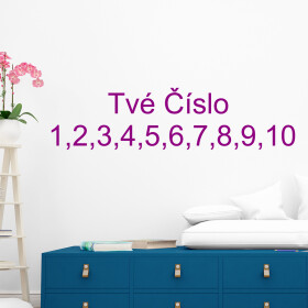 Veselá Stena Samolepka Vlastné číslo - Arial Farba: fialová, Veľkosť: 40 x 30 cm
