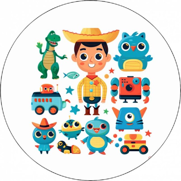 Jedlý papier Toy Story Woody s hračkami-01 19,5 cm - Pictu Hap - Pictu Hap