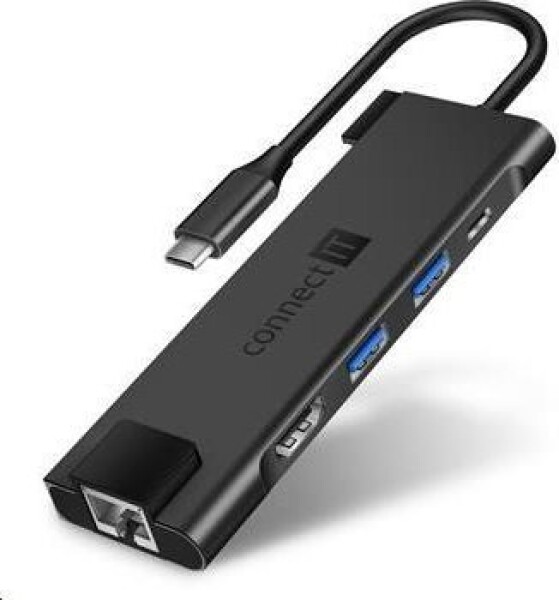 CONNECT IT CHU-8020-AN USB-C hub 5v1 / 1x USB-C (M) / 1x USB-C (F) / 2x USB-A 3.2 (F) / 1x HDMI 1.4 / 1x RJ45 (Gigabit) (CHU-8020-AN)