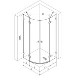 MEXEN/S - Lunar sprchový kút štvrťkruh krídlový pravá 100 x 90, transparent, grafit kartáčovaná 833-100P-090L-66-00