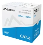 Lanberg Inštalačný kábel Cat6 UTP sivá / Inštalačný kábel / 305 m / CU / CPR / Fluke Passed (LCU6-11CU-0305-S)
