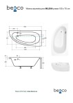 BESCO - Asymetrická vaňa MILENA - Nožičky k vani - S nožičkami, Rozmer vane - 150 × 70 cm, Spôsob prevedenia - Pravé VANMIL150P+OLVPINOZ