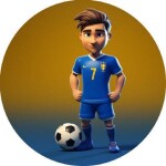 Jedlý papier futbalistu v modrom dresu 19,5 cm - PICTURE - PICTURE