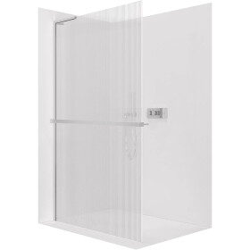 CERANO - Sprchová zástena Walk-in Onyx L-ľavá vzpera - 8 mm + polička/držiak na uteráky - chróm, ryhované sklo - 110x200 CER-8050BD925