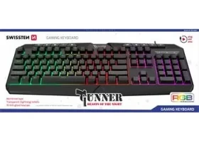 Swissten GUNNER čierna / Herná klávesnica / Drôtová / US layout / RGB (59107210)
