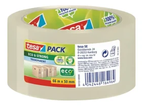 Tesa tesapack Eco Strong transparentná / Baliaca páska / PP / 50 mm x 66 m / UV odolná (58153-00000-01)
