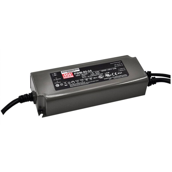 MEAN WELL PWM-90-24DA LED driver konštantné napätie 90 W 3.75 A 24 V/DC dali, stmievateľný, montáž na nehorľavom povrchu, schválenie nábytku, outdoorový,; PWM-90-24DA
