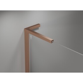 MEXEN/S - Mist-H L Duo sprchovací kút dvere krídlové 80 x 80, transparent, meď kartáčovaná 8A5L-080L-080P-65-00