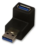 Lindy čierna / Adaptér / USB-A (M) - USB-A (F) / 90 ° / USB 3.0 (71261)