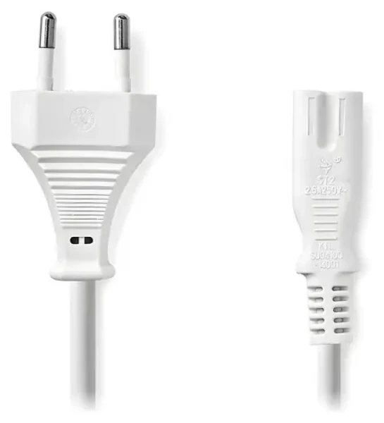 Nedis napájací kábel Euro - IEC-320-C7 biely / Napájací kábel / 5 m (CEGL11040WT50)