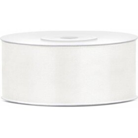Saténová svetlo krémová stuha 25 mm/25 m - PartyDeco - PartyDeco