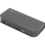 Digitus DS-12850 2 + 2 port prepínač KVM DisplayPort, HDMI diaľkové ovládanie, klávesnica 4096 x 2160 Pixel; DS-12850