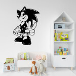 Veselá Stena Samolepka Postava Ježko Sonic Farba: bílá, Veľkosť: 60 x 41 cm