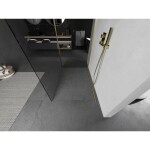 MEXEN/S - Kyoto Sprchová zástena WALK-IN 90 x 75, transparent, zlatá kartáčovaná 800-090-212-55-00-075