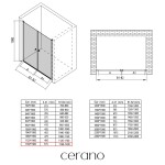 CERANO - Sprchové 2-krídlové dvere Antelo L/P - 6 mm - čierna matná, transparentné sklo - 116x190 CER-432370