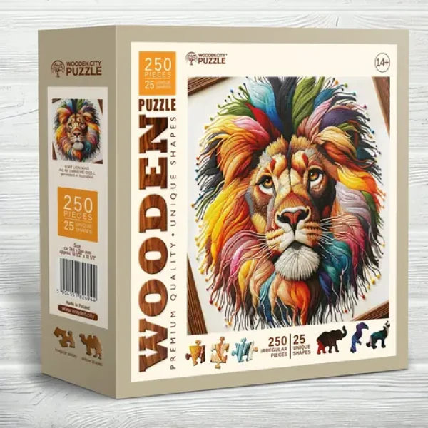 Wooden City Drevené puzzle Jemný leví kráľ 250 dielikov