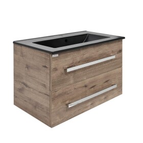Kúpeľňová skrinka s umývadlom SAT Cube Way 80x53x46 cm dub wellington mat CUBE46802DWMODC CUBE46802DWMODC