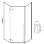 REA - Sprchovací kút DIAMOND 100x100 zlatá REA-K6616