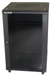 Xtendlan 27U/600x600 stojanový čierny / Rozvádzač / 19" / sklenené dvere / plný chrbát (ECO-27U-66-BLACK)