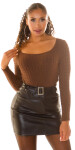 Sexy Highwaist faux leather Miniskirt with belt black M