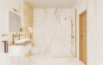 Sprchová zástena Walk-in 100 cm SAT vo farbe profilu zlatá lesk SATBWI100PRZ SATBWI100PRZ