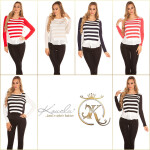 Sexy KouCla 2in1 sweater striped Einheitsgroesse