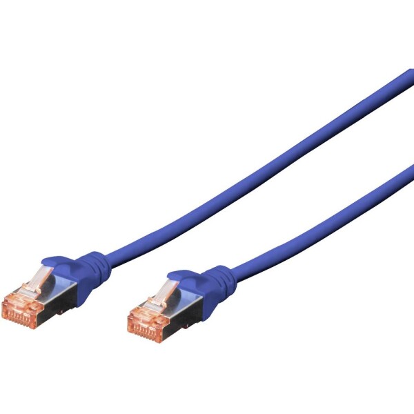 Digitus DK-1644-050/B RJ45 sieťové káble, prepojovacie káble CAT 6 S/FTP 5.00 m modrá bez halogénov, krútené páry, s ochranou, samozhášavý 1 ks; DK-1644-050/B