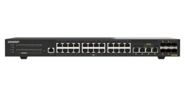 QNAP QSW-M2130-4C2S24T / Switch / 24x 2,5GbE RJ45 / 2x 10GbE SFP+ / 4X 10GbE combo / L2 riadený (QSW-M2130-4C2S24T)