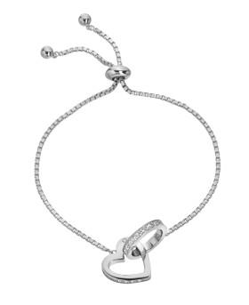 Hot Diamonds Pôvabný strieborný náramok s diamantom a topazmi Devotion DL672