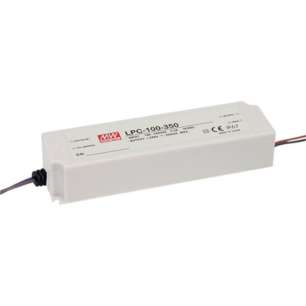 MEAN WELL LPC-100-1400 LED driver konštantný prúd 100 W 1.4 A 36 - 72 V/DC bez možnosti stmievania, ochrana proti prepätiu; LPC-100-1400