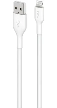 Puro Kábel USB-A - Lightning MFI látkový biela / Dátový kábel / MFI / 1,2 m / 12 W