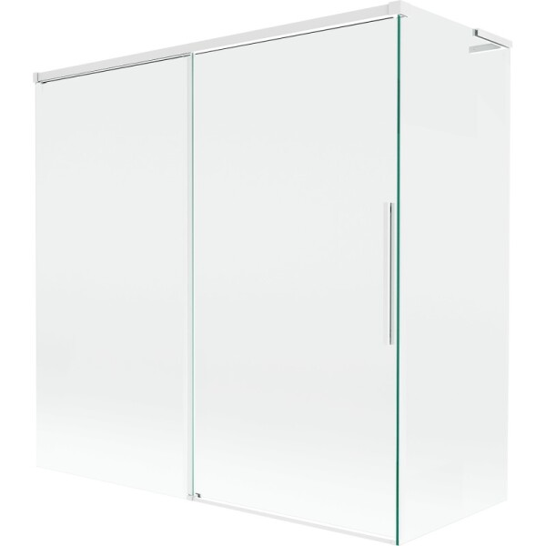 MEXEN/S - Rox L vaňová zástena 2-krídlová posuvná 160 + 75 x 150, transparent, biela 8C9L-160-075-20-00