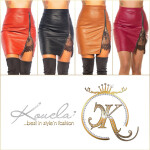 Sexy Koucla Leather Look Skirt with Sexy Slit